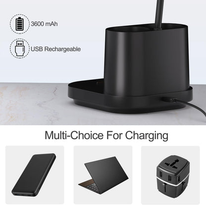 Children's LED Desk Lamp with Pen Holder, Battery Operated 3600mAh, 3 Color Modes and Stepless Dimming, Flexible Gooseneck Design for Home Office, Reading, and Study