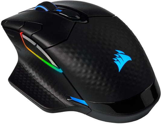 Corsair Dark CORE RGB PRO Wireless/Wired Gaming Mouse for FPS and MOBA – 18,000 DPI, Rapid Response Time, 8 Programmable Side Buttons, Dynamic Multi-Color Backlighting – Black