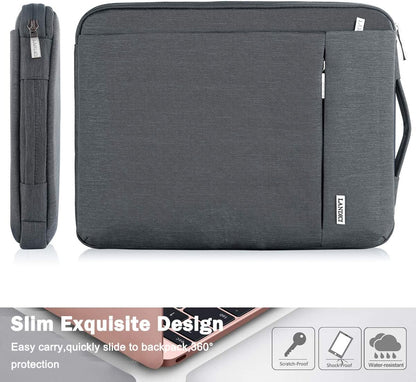 360° Protective Laptop Sleeve for 11.6-Inch Devices, Compatible with Surface Pro 7/8/9, Laptop Go 2/3, MacBook Air 11, and 11-12 Inch Chromebooks, Slim, Shockproof, Waterproof, Grey