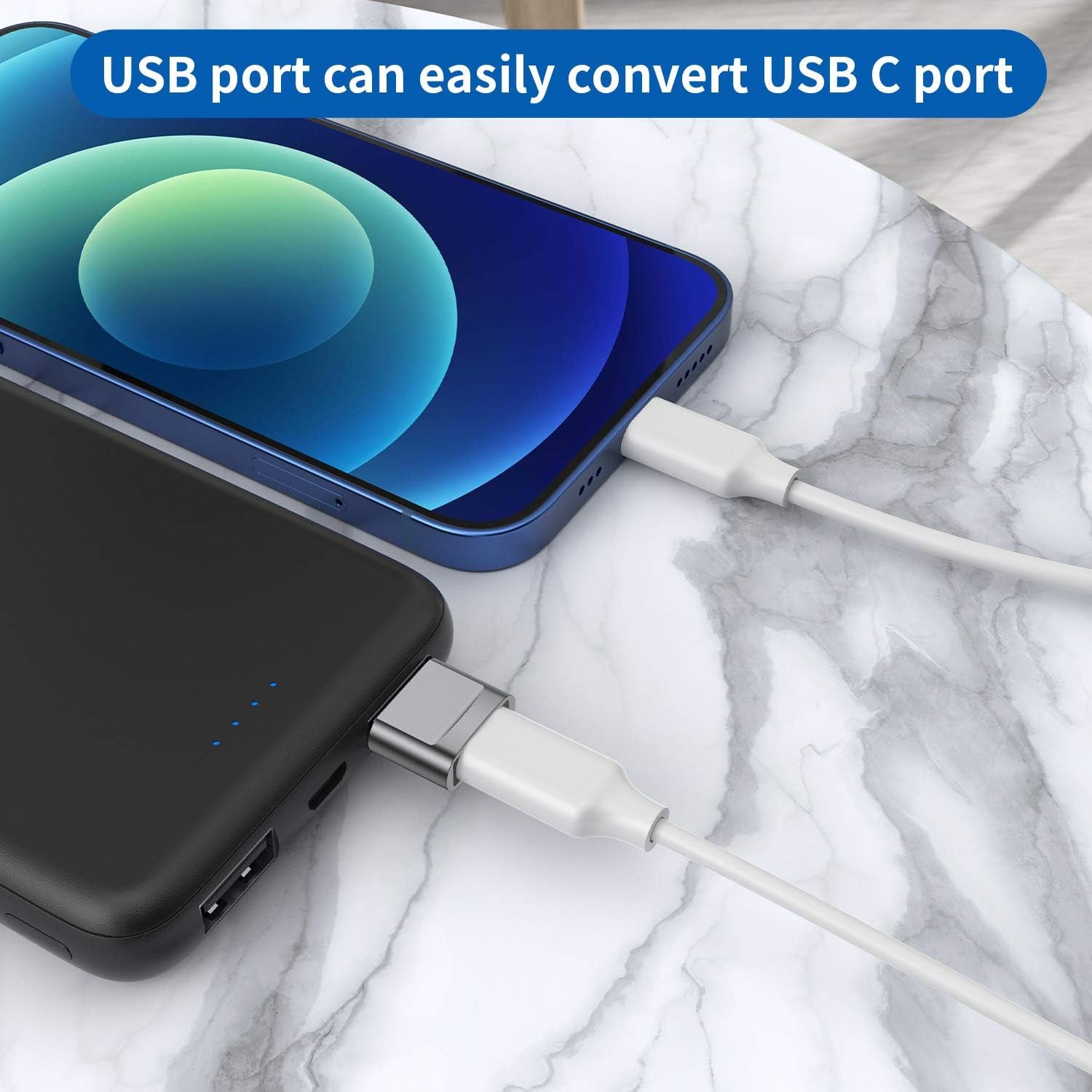 USB C Female to USB Male Adapter (4-Pack) - Type C to USB A Charger Converter for iPhone 11-17 Pro Max, Samsung Galaxy S22-S25 Ultra, Apple Watch Series 7-8, AirPods, and iPad