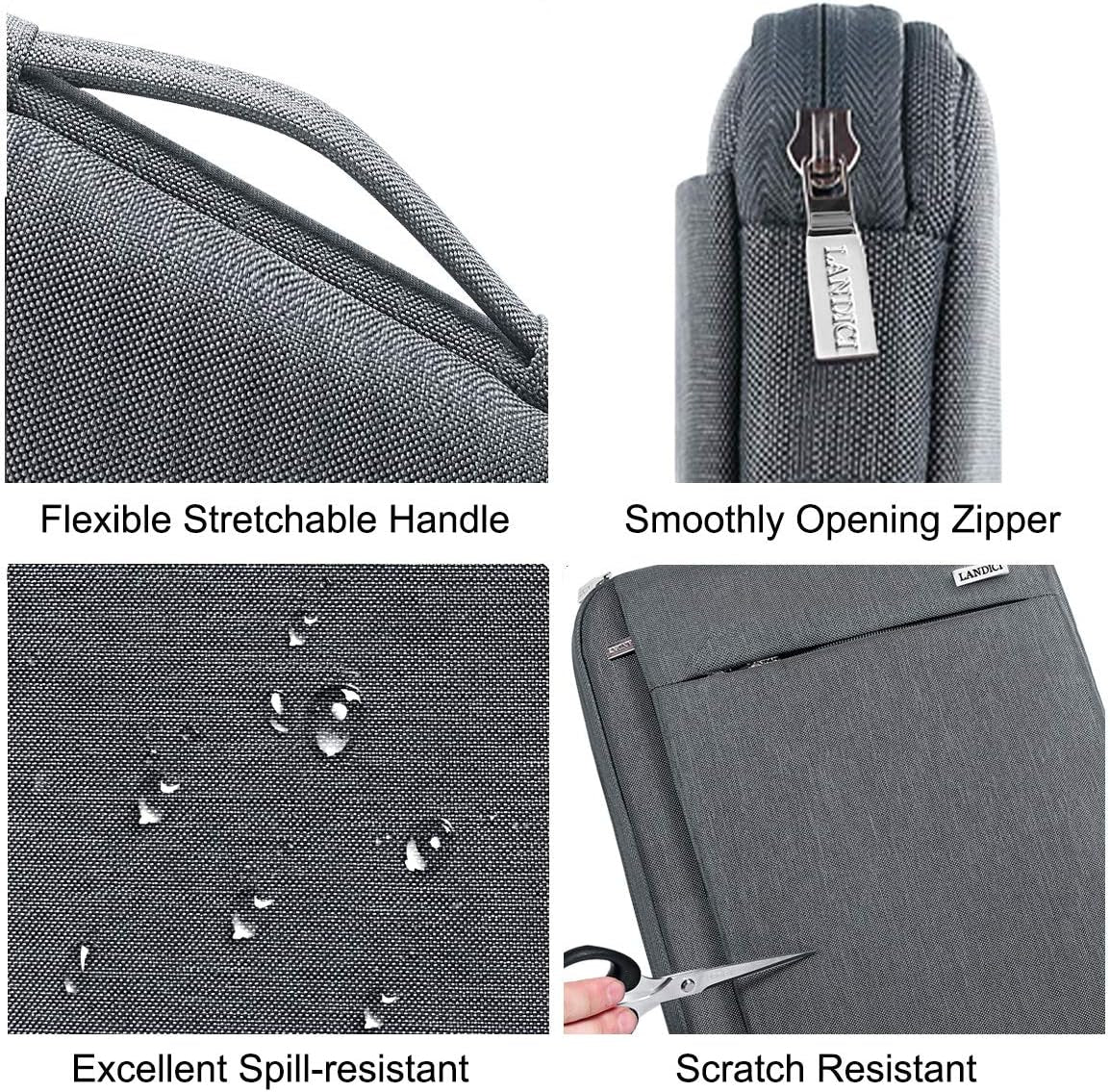 360° Protective Laptop Sleeve for 11.6-Inch Devices, Compatible with Surface Pro 7/8/9, Laptop Go 2/3, MacBook Air 11, and 11-12 Inch Chromebooks, Slim, Shockproof, Waterproof, Grey