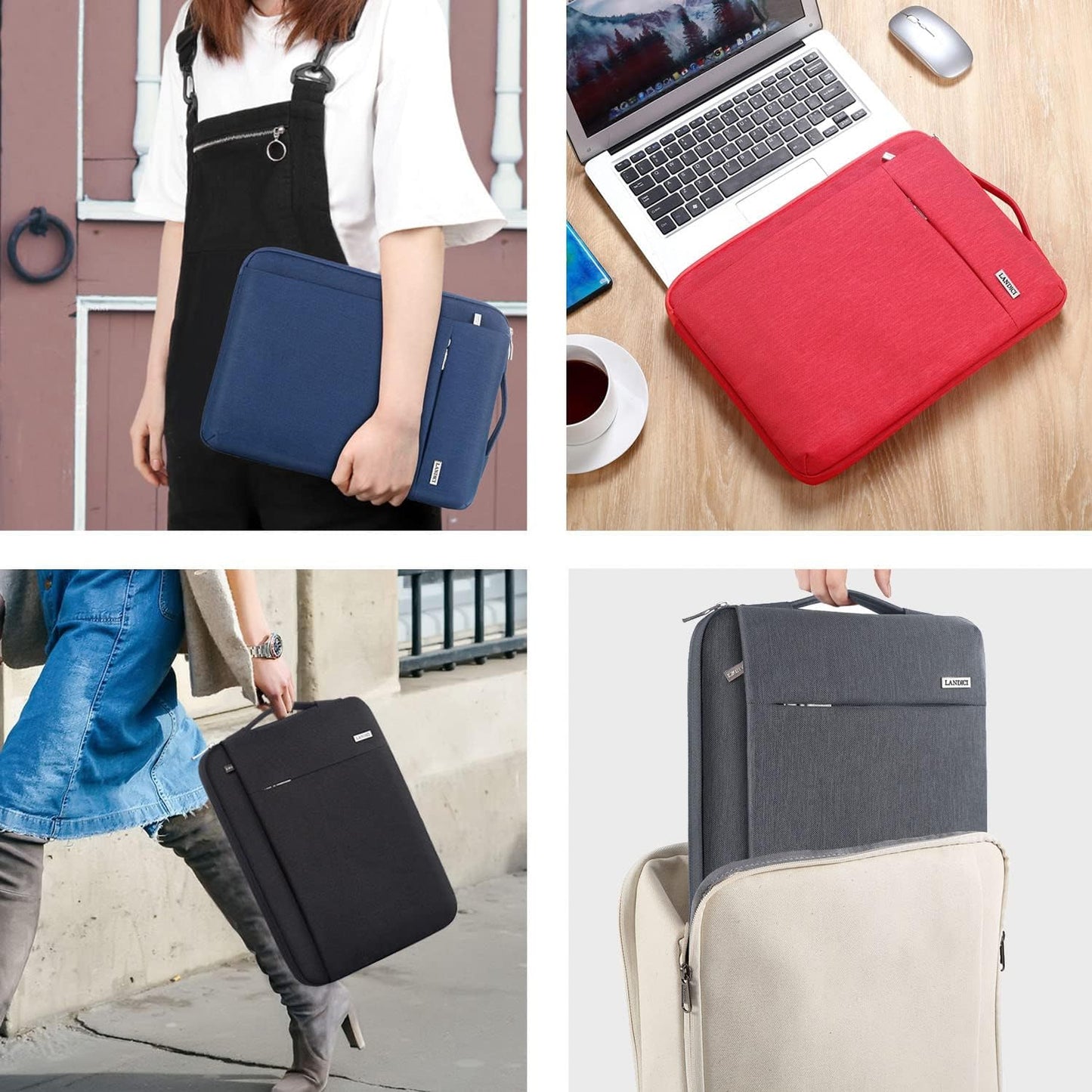 360° Protective Laptop Sleeve for 11.6-Inch Devices, Compatible with Surface Pro 7/8/9, Laptop Go 2/3, MacBook Air 11, and 11-12 Inch Chromebooks, Slim, Shockproof, Waterproof, Grey