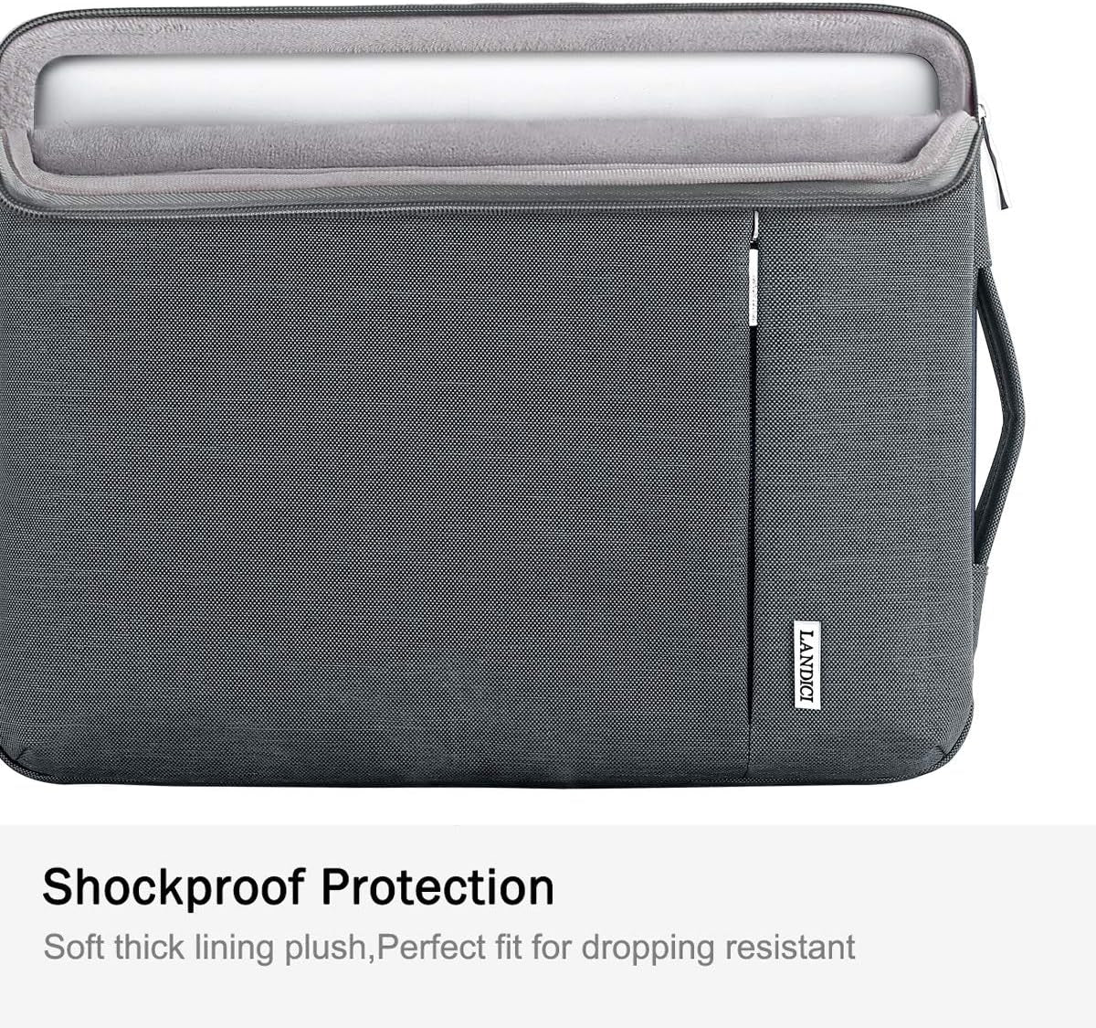 360° Protective Laptop Sleeve for 11.6-Inch Devices, Compatible with Surface Pro 7/8/9, Laptop Go 2/3, MacBook Air 11, and 11-12 Inch Chromebooks, Slim, Shockproof, Waterproof, Grey